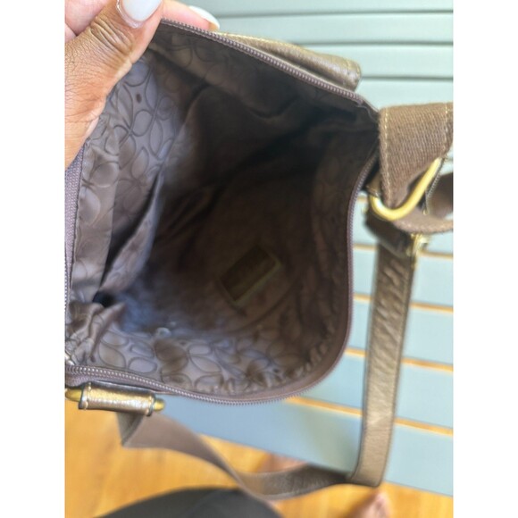 Fossil Crossbody Bag Purse Brown Leather Key Clip inner Pockets Adjustable Strap - Picture 7 of 7